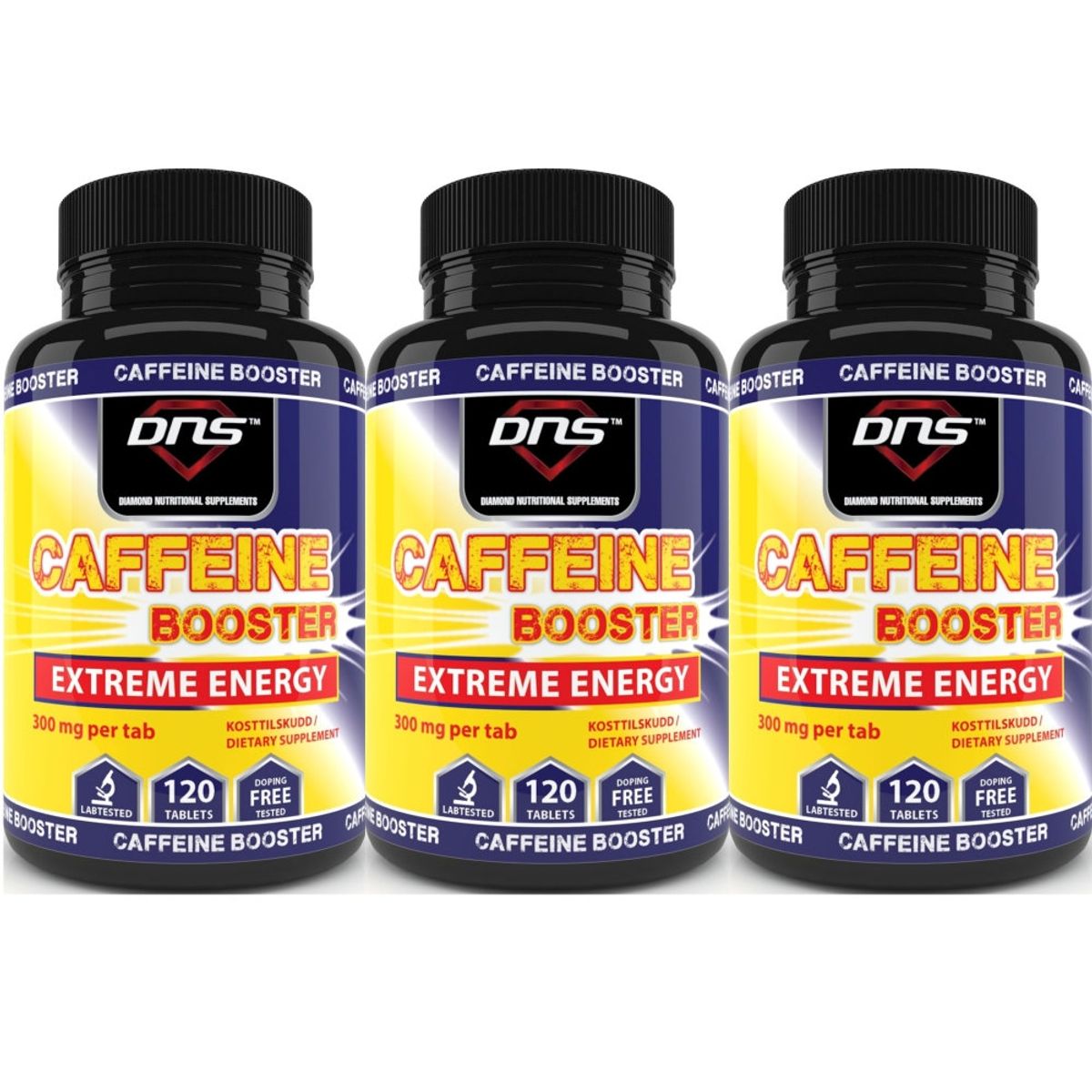 3-pack Koffeintabletter - Caffeine Booster 120 tabs